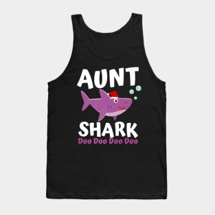 Aunt Shark Premium Christmas Mommy Shark Daddy Shark Tank Top